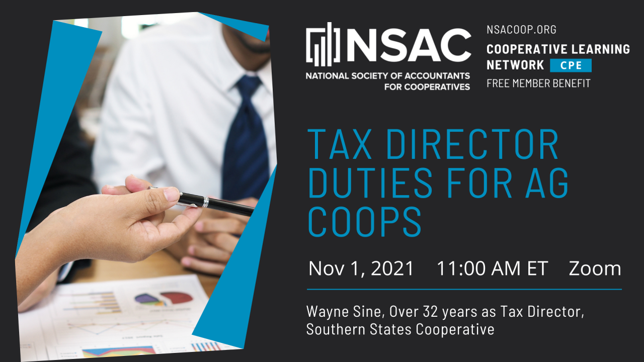 Tax Director Duties for Ag Coops: What Does a Tax Director Do?