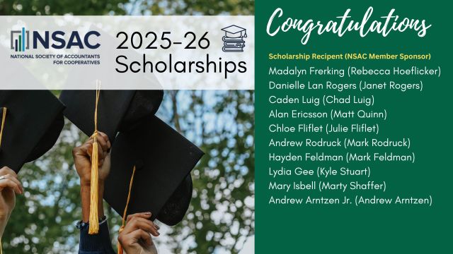 NSAC Congratulates 2025-2026 SCHOLARSHIP RECIPIENTS!