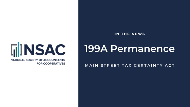 NSAC Support of Section 199 A Permanence