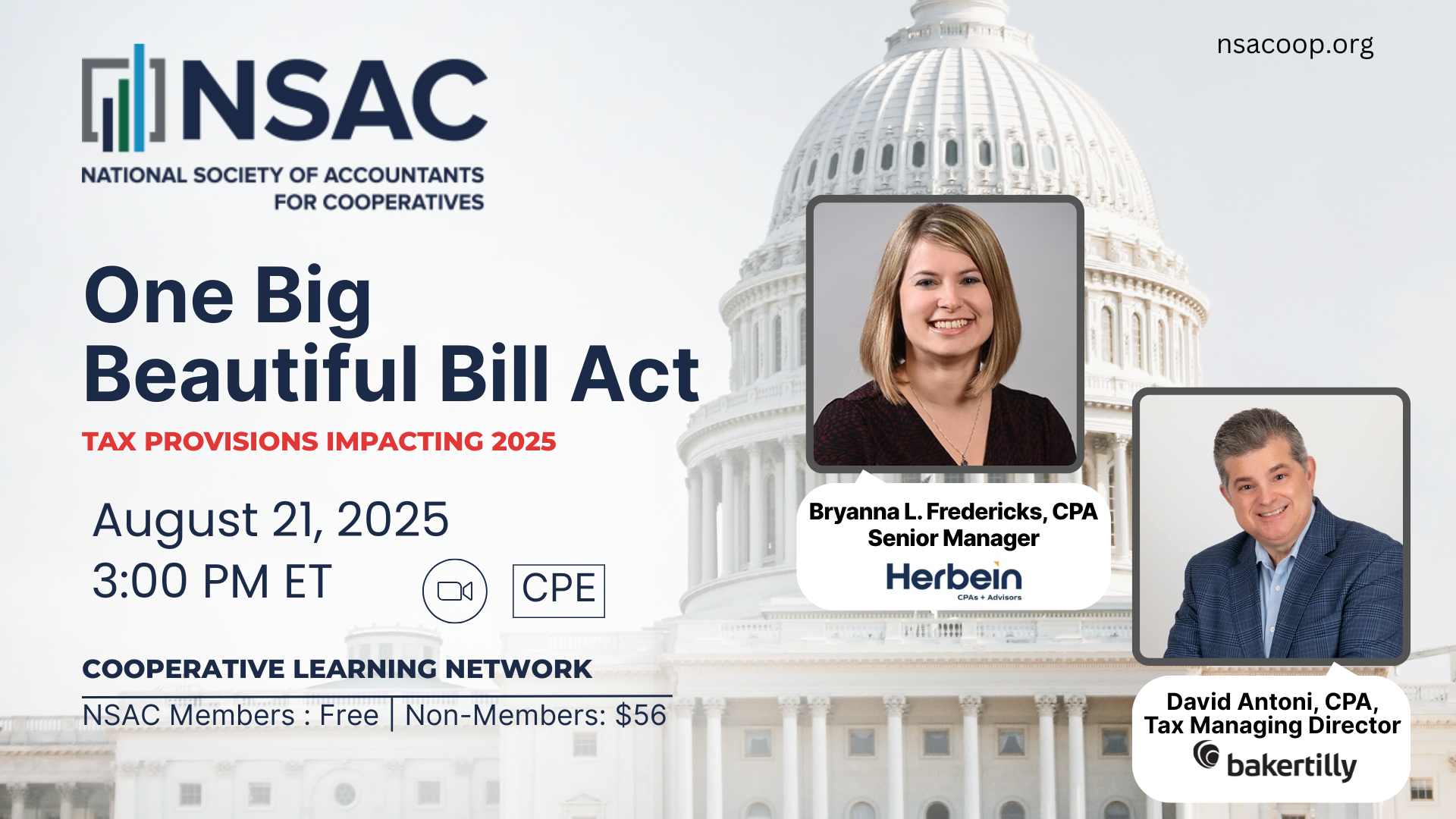 One Big Beautiful Bill:  Tax Provisions Impacting 2025